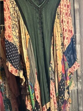 Young Threads Green Embroidered Poncho 3X